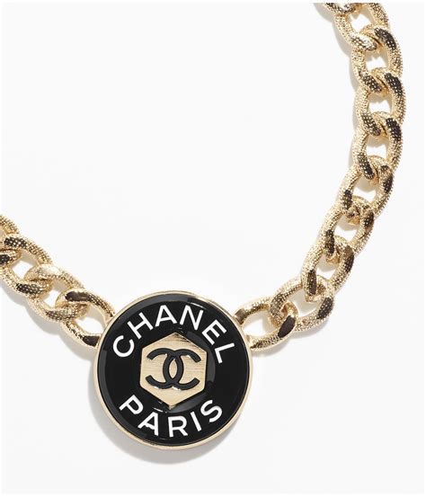 chanel metal and resin gold black